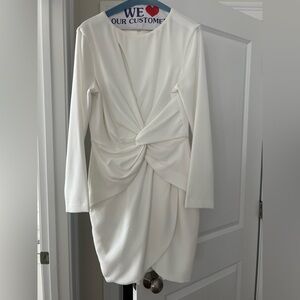 Dress the Population White Long-Sleeve Dress